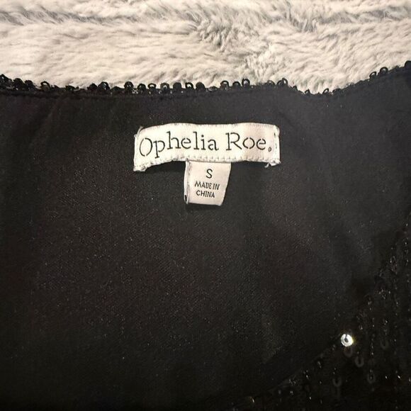 Ophelia Roe Black Sequin Mini Dress Small - Picture 2 of 6